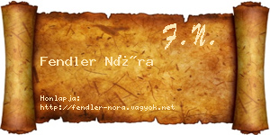 Fendler Nóra névjegykártya